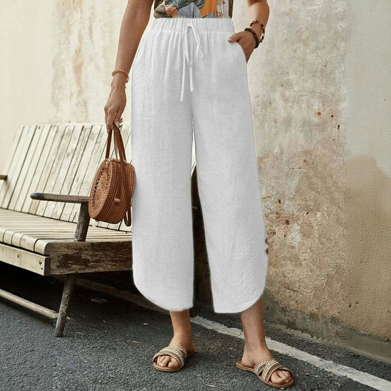 【Baumwolle und Leinen】Bequeme lässige Hose