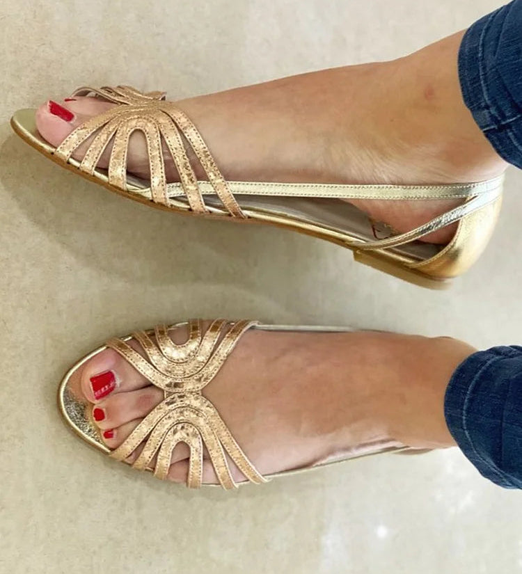 Eleonora | Goldene Sandalen Sommerlicht