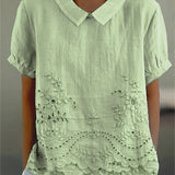 Lily | Floral Besticktes Hemd