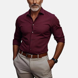 Herren Slim Fit Business Hemd mit Knitterfrei