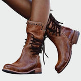 Heidi - Schnürstiefeletten aus Kunstleder