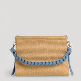 Braid Tasche aus Leder und Rafia Denim