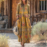 Mia - Vintage-inspiriertes lässiges Kleid mit langen Ärmeln