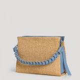 Braid Tasche aus Leder und Rafia Denim