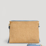Braid Tasche aus Leder und Rafia Denim