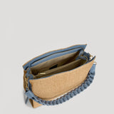 Braid Tasche aus Leder und Rafia Denim