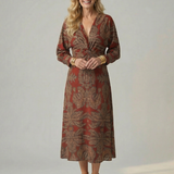 Lune | Natürliches Wickel-Midi-Kleid