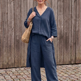 Onyx | Lockeres Tunika-Oberteil mit weitem Hosen-Set