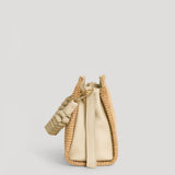 Braid Tasche aus Leder und Rafia Creme