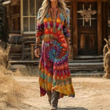 Caitlin - Vintage-inspiriertes langärmeliges Freizeitkleid