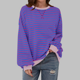 Gestreiftes Langarm-Sweatshirt mit Rundhalsausschnitt