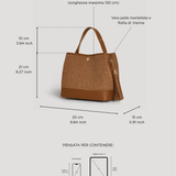 Borsa Kendy aus Leder und Rafia Limited Edition Cuoio