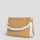Braid Tasche aus Weißem Leder und Rafia