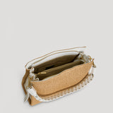 Braid Tasche aus Weißem Leder und Rafia