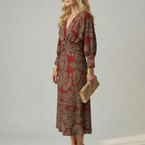 Lune | Natürliches Wickel-Midi-Kleid