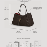 Borsa Mayfair aus Leder und Rafia Limited Edition Testa di Moro