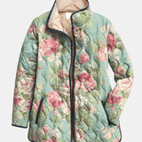 Carys | Retro-Blumenmuster Steppjacke