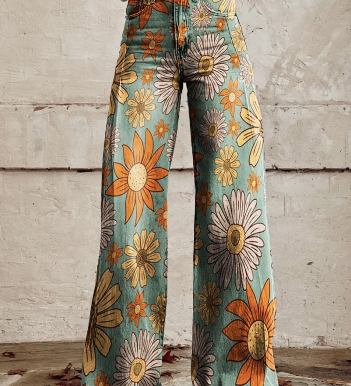 Van Elst Mode®| Vintage Blumenmuster Palazzo Hose