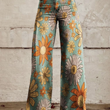 Van Elst Mode®| Vintage Blumenmuster Palazzo Hose