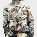 Crystal - Künstlerischer Strick-Turtleneck-Pullover