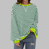 Gestreiftes Langarm-Sweatshirt mit Rundhalsausschnitt