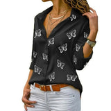 Van Elst Mode® | Locker fallende Bluse mit Schmetterlingsdruck