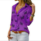 Van Elst Mode® | Locker fallende Bluse mit Schmetterlingsdruck