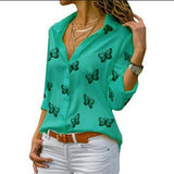 Van Elst Mode® | Locker fallende Bluse mit Schmetterlingsdruck