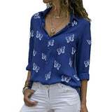 Van Elst Mode® | Locker fallende Bluse mit Schmetterlingsdruck