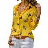 Van Elst Mode® | Locker fallende Bluse mit Schmetterlingsdruck
