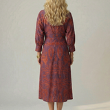Lune | Natürliches Wickel-Midi-Kleid