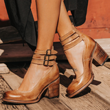 Sienna Triple-Buckle Leder Absatz