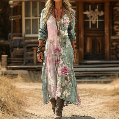 Charlotte - Vintage-inspiriertes lässiges Kleid mit langen Ärmeln