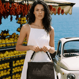 Braid Tasche aus Leder und Rafia Limited Edition Testa di Moro