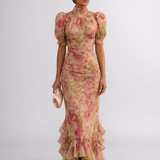 Rosario | Langes Blumenkleid aus Chiffon