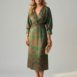 Lune | Natürliches Wickel-Midi-Kleid