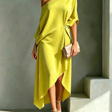 Maëva Ein-Schulter Midi-Kleid