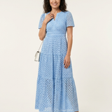 Brielle | V-Ausschnitt Kurzarm Schichtkleid Midi