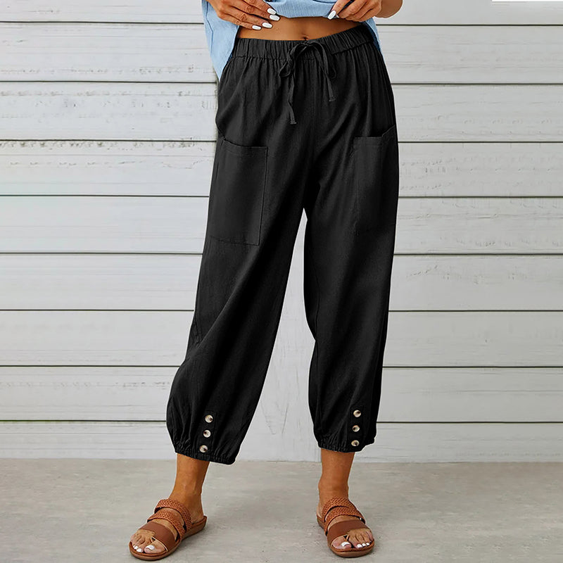 【Baumwolle und Leinen】Lässige bequeme Hose