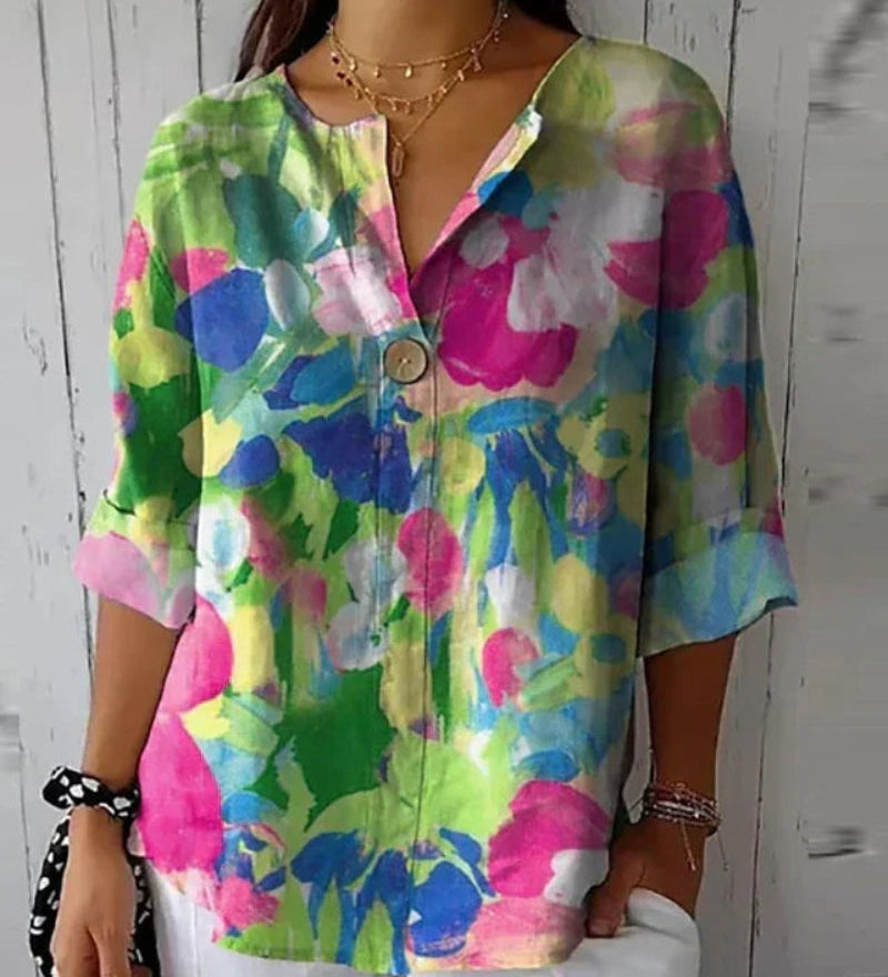 Blumige Vintage Bluse