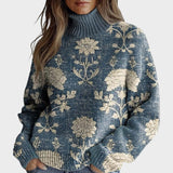 Mia - Künstlerischer Strickrollkragenpullover
