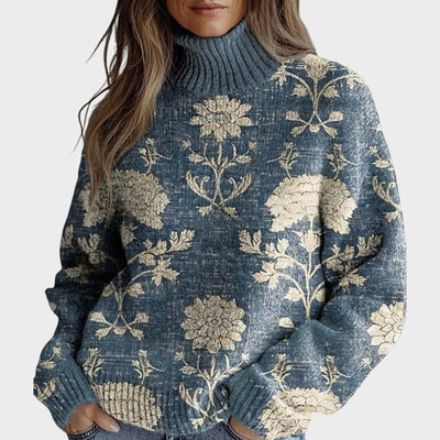 Mia - Künstlerischer Strickrollkragenpullover