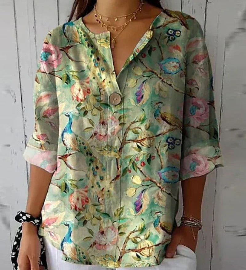 Blumige Vintage Bluse