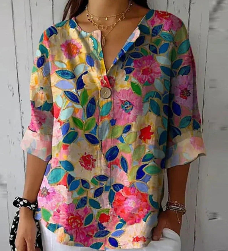 Blumige Vintage Bluse