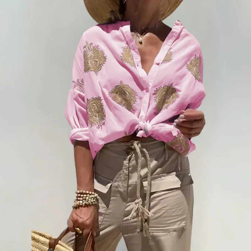 Bluse mit eleganten Stickereien