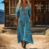 Evie - Vintage-inspiriertes Langarm-Casual-Kleid