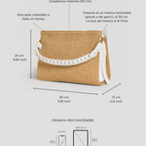 Braid Tasche aus Weißem Leder und Rafia