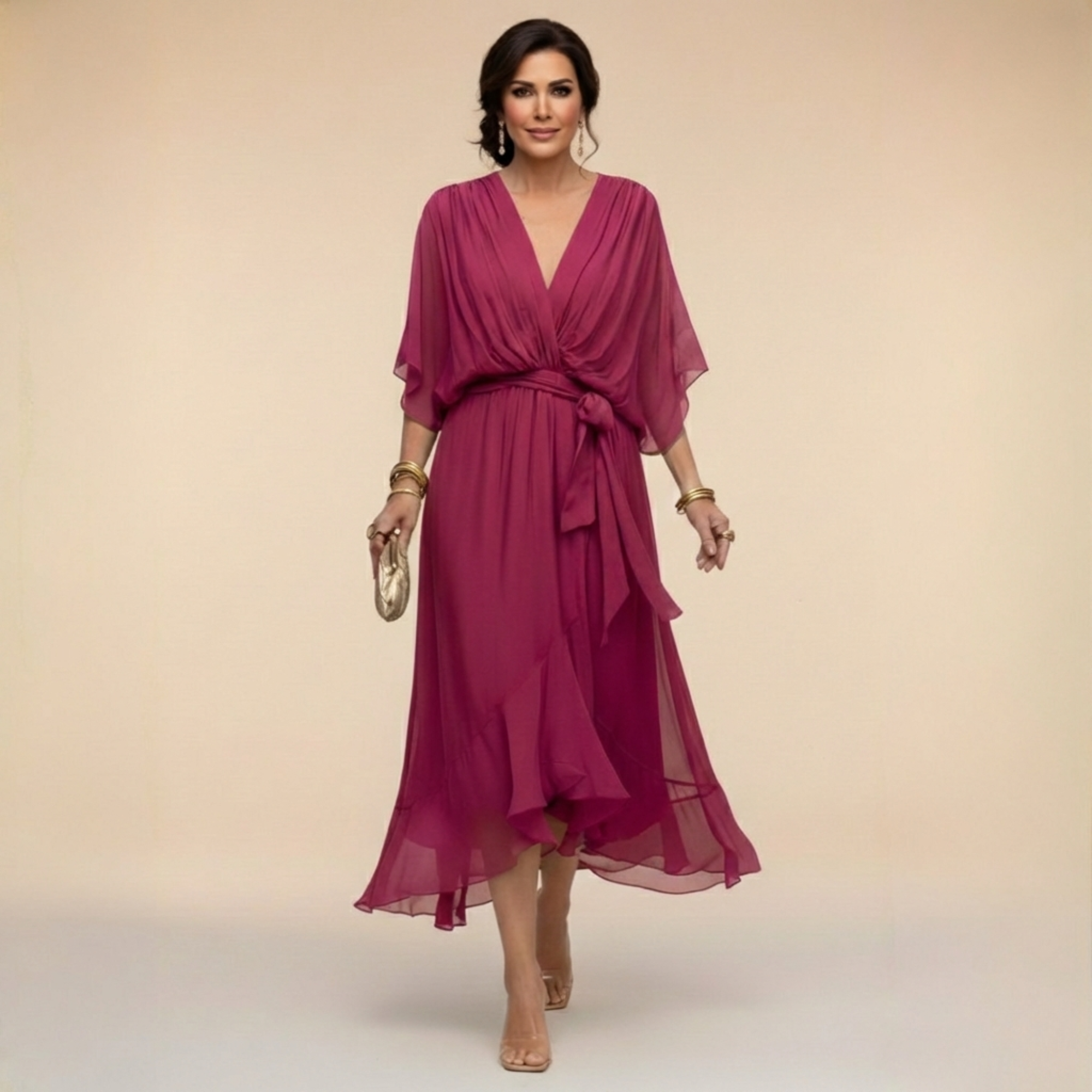Monica | V-Ausschnitt Kleid