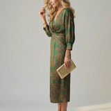 Lune | Natürliches Wickel-Midi-Kleid