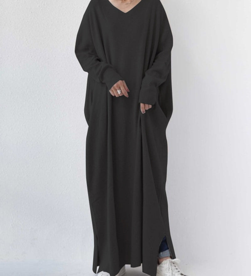 Serenya™ - Modisches Kleid mit langen Ärmeln und V-Ausschnitt